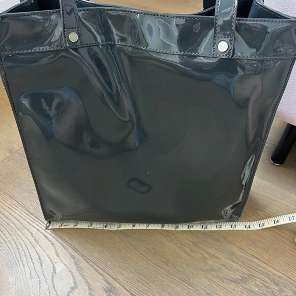 Armani Jeans Graphite Patent Leather Tote - Picture 5 of 15